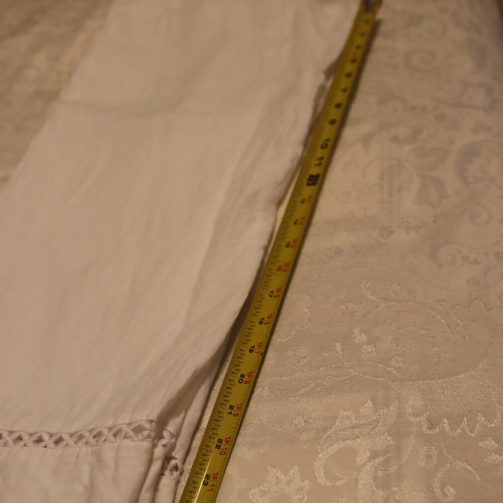 Joie 100% Linen White, Wide-Leg Cropped Elastic Waist Drawstring Pants Sz. Small - Picture 10 of 13